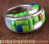 Southwestern Multicolor Inlay Sterling Silver Ring Size 5-3/4 DS55123