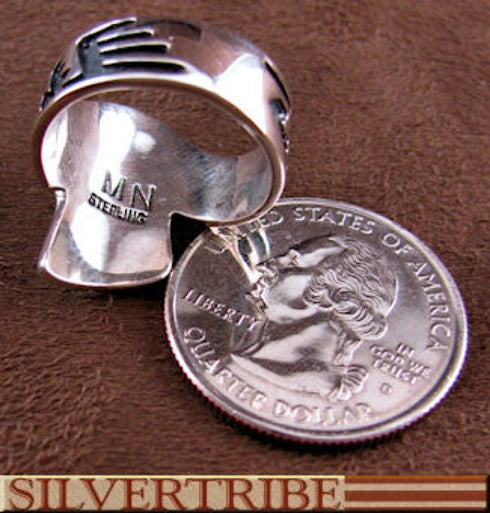 Southwest Turquoise Opal Inlay Silver Ring Size 6-1/4 GS56185