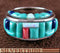Southwest Multicolor Inlay Silver Ring Size 8-3/4 GS56222