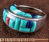 Southwest Multicolor Inlay Silver Ring Size 8-3/4 GS56222