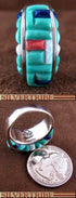 Southwest Turquoise Multicolor Inlay Ring Size 8-1/2 GS56223