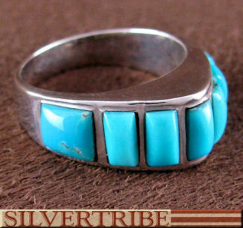 Southwest Turquoise Jewelry Inlay Ring Size 5-3/4 GS55966