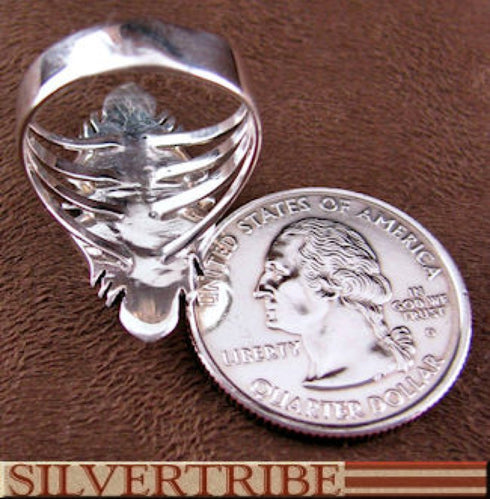 Southwest Silver And Multicolor Inlay Jewelry Ring Size 6-3/4 GS56645