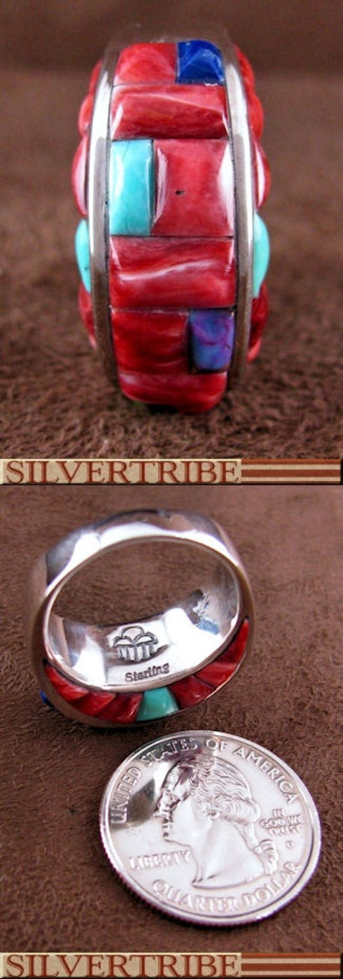 Multicolor Authentic Sterling Silver Ring Size 8-3/4 GS56730