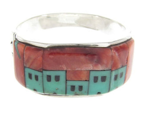Multicolor Silver Native American Design Ring Size 11-3/4 YS62154