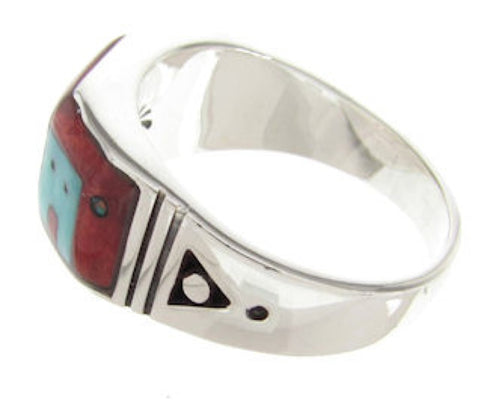 Multicolor Ring Native American Design Jewelry Size 11-3/4 YS62548