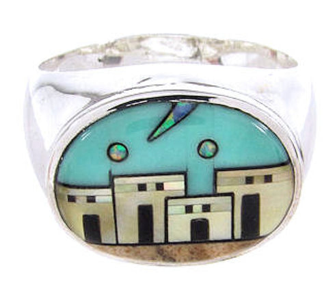 Multicolor Native American Village Design Ring Size 12-1/4 AW67273