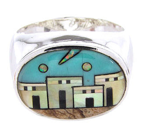 Native American Village Design Multicolor Ring Size 10-1/4 AW67277
