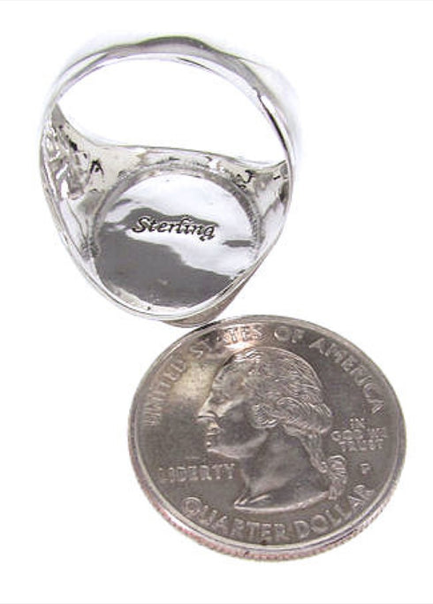 Multicolor Native American Design Silver Ring Size 10-1/4 YS67015