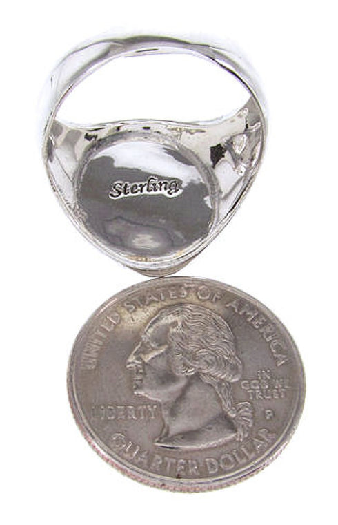Silver Multicolor Native American Design Ring Size 11-1/2 YS67022