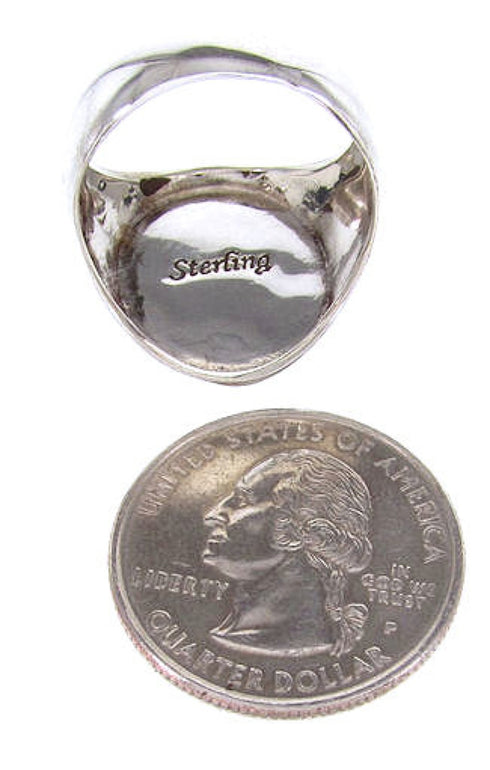 Silver Native American Design Multicolor Ring Size 9-1/2 YS67033