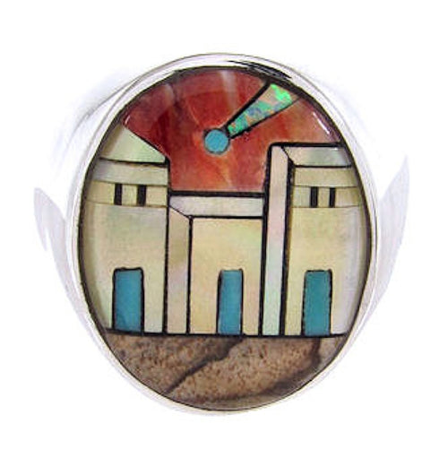 Native American Design Jewelry Multicolor Ring Size 11-1/2 YS67055