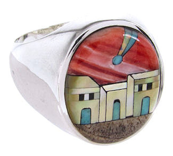 Native American Design Jewelry Multicolor Ring Size 12-1/2 YS67057