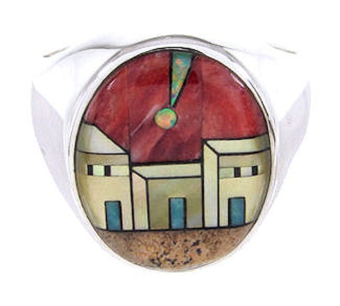 Native American Design Jewelry Multicolor Ring Size 11-3/4 YS67059