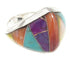 Southwest Multicolor Inlay Silver Ring Size 5-3/4 YS58471