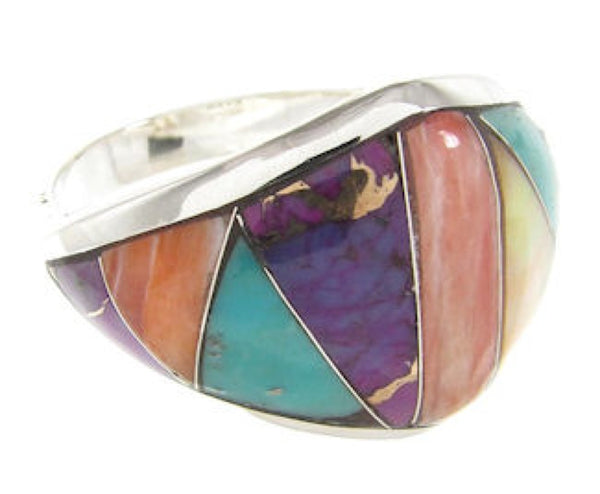 Southwest Silver Multicolor Ring Size 6-3/4 YS58474