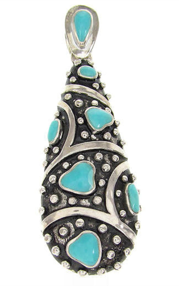 Sterling Silver Southwest Turquoise Pendant GS61142