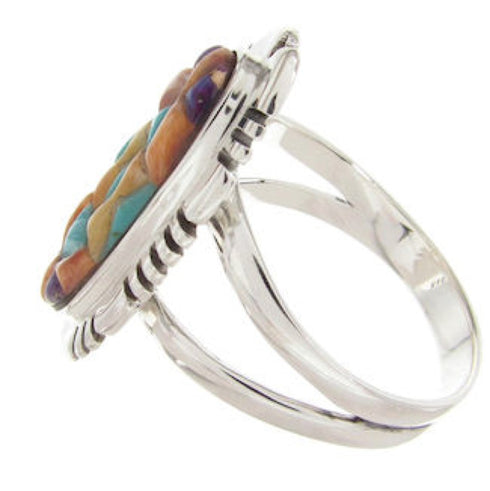 Inlay Multicolor Southwest Jewelry Ring Size 8-3/4 XS57238