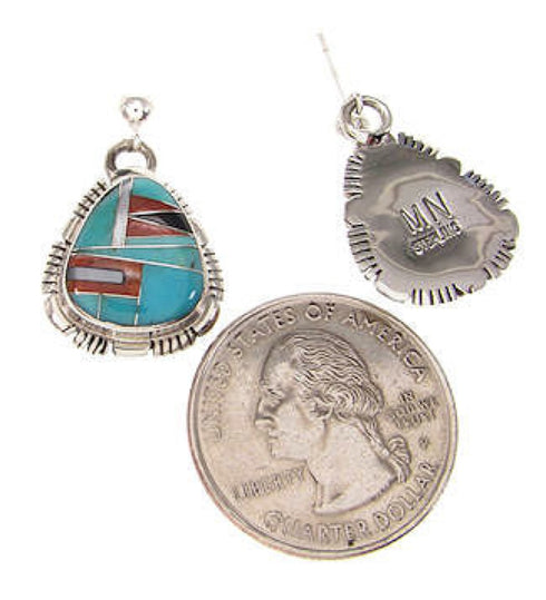 Sterling Silver And Multicolor Inlay Southwest Earrings QS57699