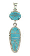 Turquoise Inlay And Silver Southwestern Pendant IS59498