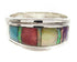 Sterling Silver Jewelry Multicolor Inlay Ring Size 6-3/4 XS57785