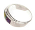 Sterling Silver Jewelry Multicolor Inlay Ring Size 6-3/4 XS57785