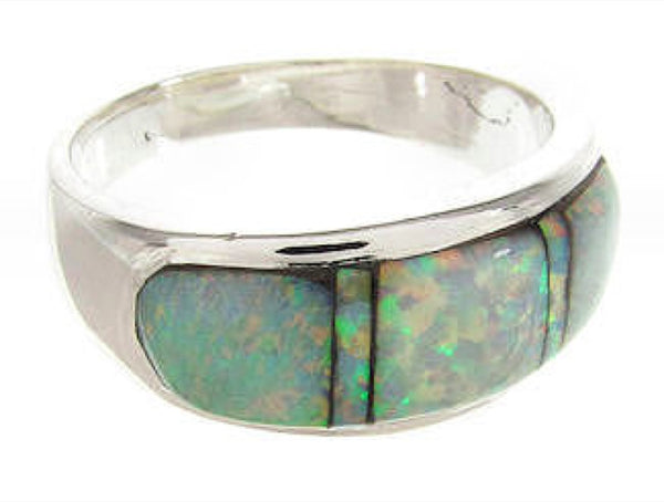 Southwest Opal Inlay Silver Ring Size 7-1/2 TX42395