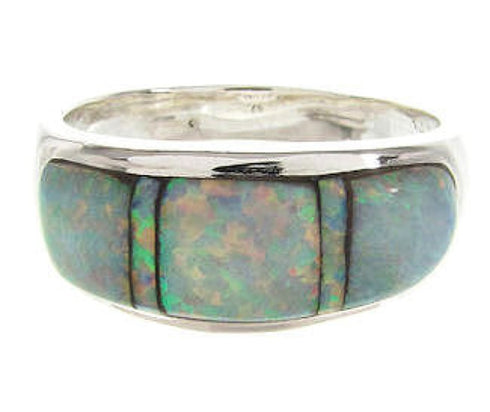 Southwest Authentic Silver Opal Ring Size 7-1/2 XS57796