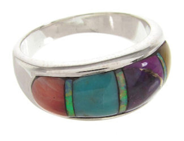 Southwest Multicolor And Sterling Silver Ring Size 6-1/2 IS58304