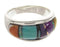 Sterling Silver And Multicolor Inlay Ring Size 5-3/4 HS58621