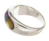 Sterling Silver And Multicolor Inlay Ring Size 5-3/4 HS58621