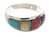 Sterling Silver Multicolor Ring Southwest Jewelry Size 6-3/4 IS58301