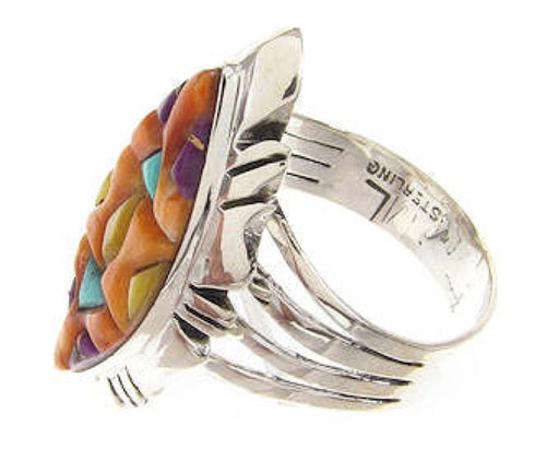 Multicolor Inlay Southwestern Jewelry Ring Size 5-3/4 GS58788