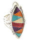 Authentic Sterling Silver Ring Size 5-3/4 Multicolor Jewelry GS58873