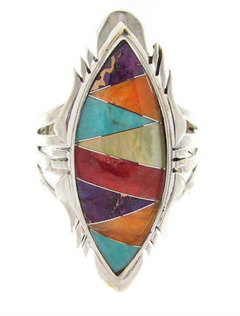 Authentic Sterling Silver Ring Size 5-3/4 Multicolor Jewelry GS58873