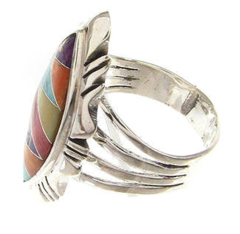 Authentic Sterling Silver Ring Size 5-3/4 Multicolor Jewelry GS58873
