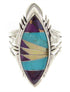 Southwest Jewelry Silver Multicolor Inlay Ring Size 6-3/4 GS58926