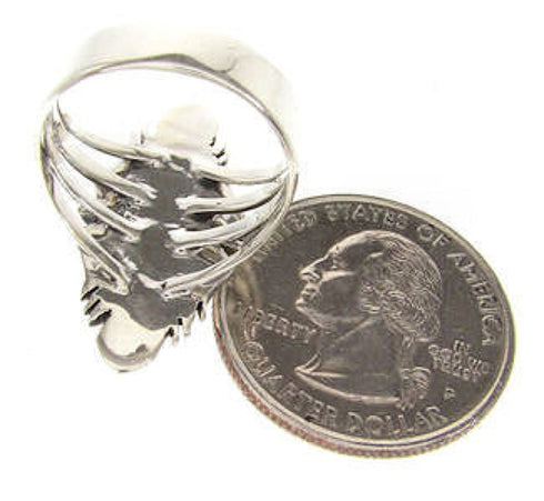 Southwest Jewelry Silver Multicolor Inlay Ring Size 6-3/4 GS58926