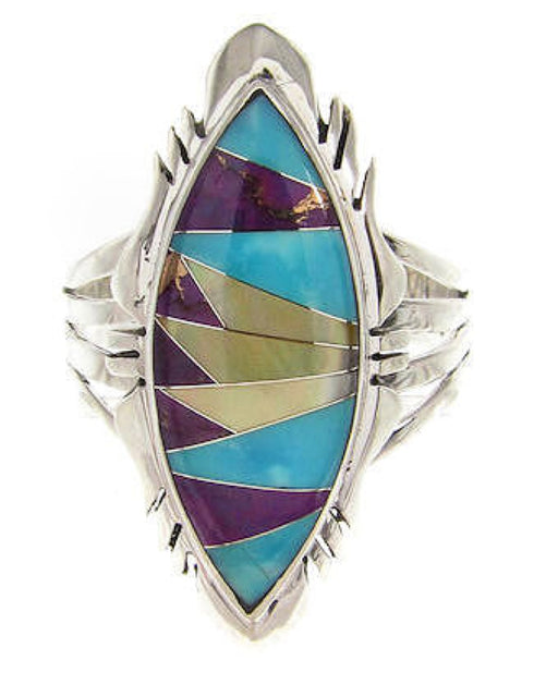 Turquoise Southwest Jewelry Multicolor Ring Size 5-3/4 GS58939