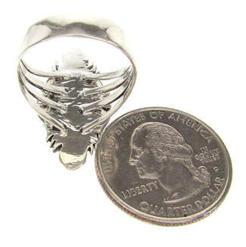 Black Jade Yellow Mother Of Pearl Ring Jewelry Size 6-3/4 GS59197