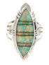 Southwest Silver Opal Inlay Ring Size 7-1/2 Jewelry GS58721