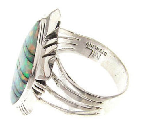 Southwest Silver Opal Inlay Ring Size 7-1/2 Jewelry GS58721