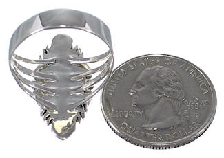 Southwest Opal Inlay Silver Ring Jewelry Size 7-3/4 GS58717