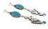 Turquoise And Silver Post Dangle Earrings IS59059