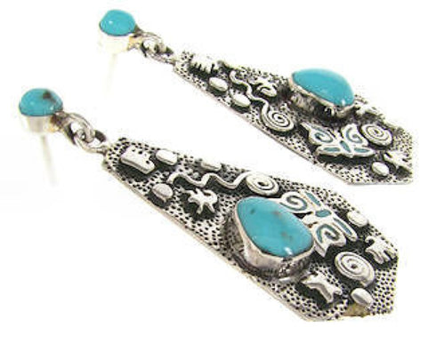 Turquoise And Sterling Silver Jewelry Butterfly Post Earrings OS58607