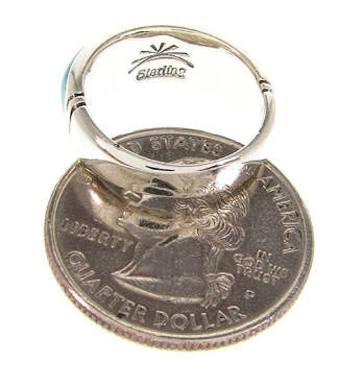 Turquoise Opal Inlay Southwestern Ring Size 5-3/4 PS58006