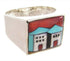 Multicolor Native American Design Silver Ring Size 10-1/4 YS66912