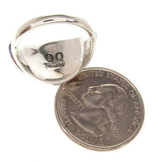 Multicolor Inlay Genuine Sterling Silver Ring Size 7-3/4 CS59431