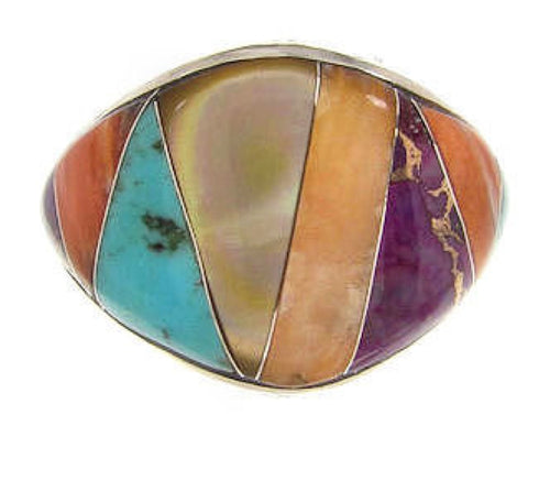 Multicolor Southwest Sterling Silver Ring Size 5-3/4 CS59450