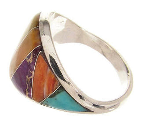 Multicolor Southwest Sterling Silver Ring Size 5-3/4 CS59450